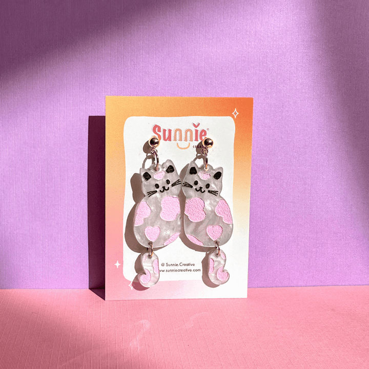Strawberry Milk Cat Dangles