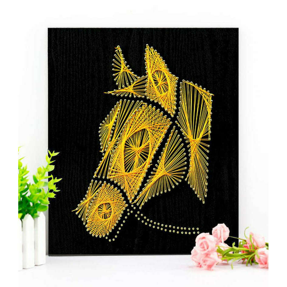 String Art DIY Kit - Horse. Wizardi Craft Kit F07-M12-5-DHACE28042