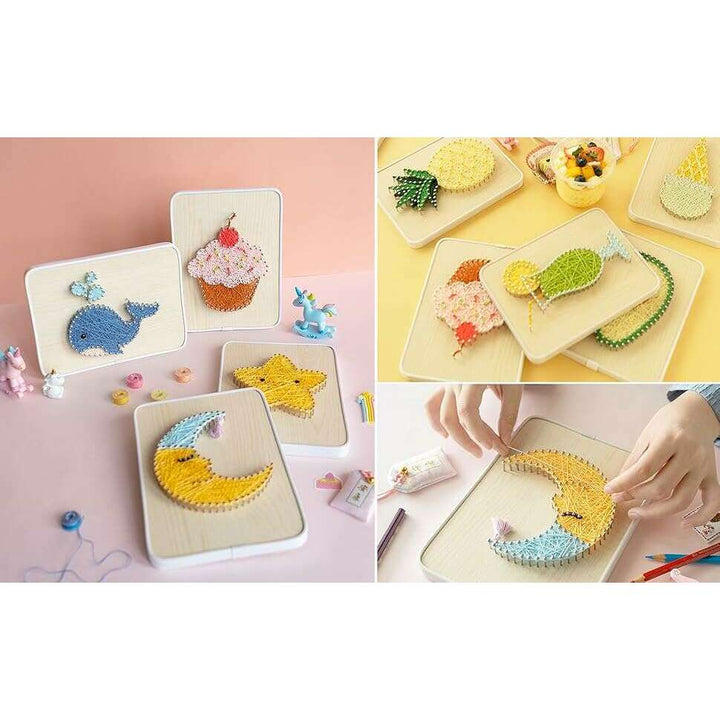 String Art DIY Kit - Potted Cactus. Wizardi Craft Kit F07-M12-3-DH5016