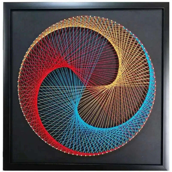 String Art DIY Kit - Spiraling Colors. Wizardi Geometry Nail Painting F07-M12-2-DHGG29215