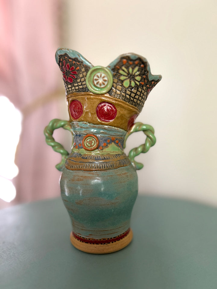 Studio pottery vase detail