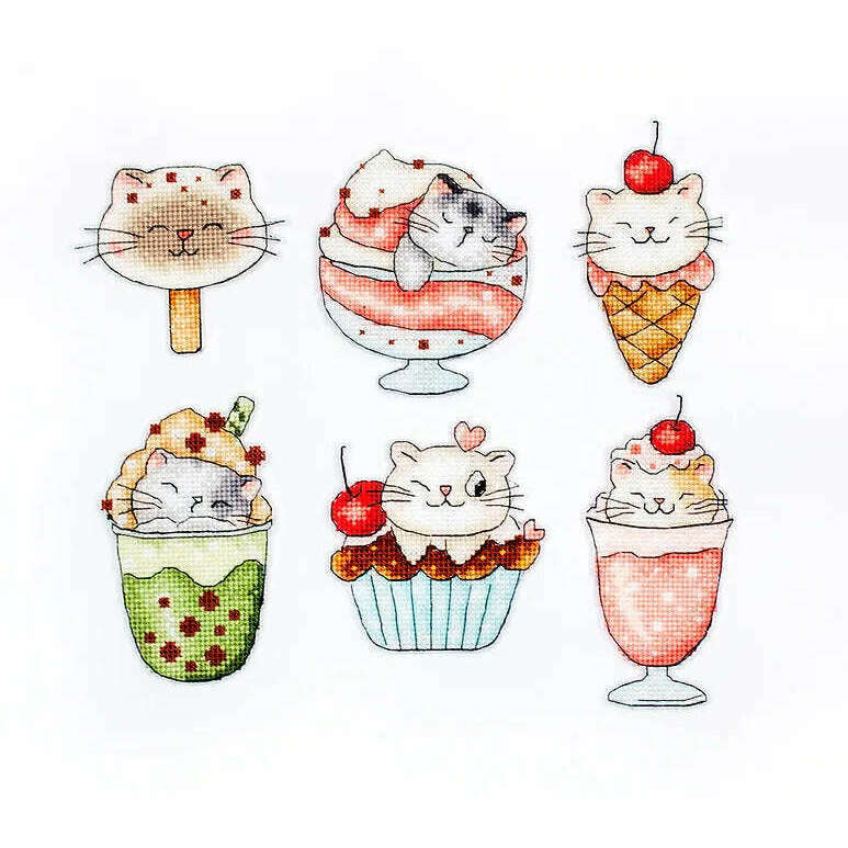 Summer Kitties Kit L8089 Counted Cross Stitch Kit