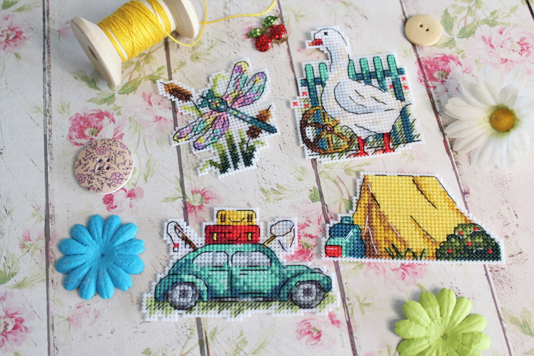 Summer. Magnets SR-579  Plastic Canvas Counted Cross Stitch Kit
