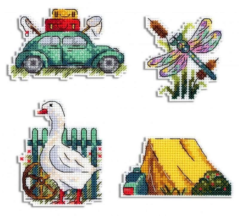 Summer. Magnets SR-579  Plastic Canvas Counted Cross Stitch Kit