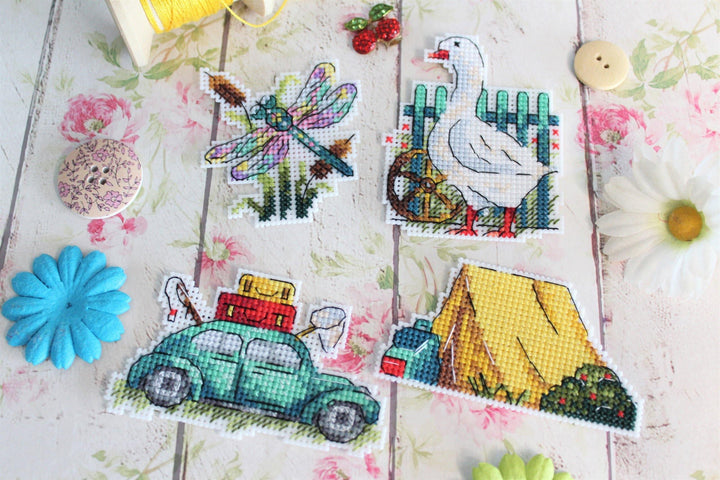 Summer. Magnets SR-579  Plastic Canvas Counted Cross Stitch Kit