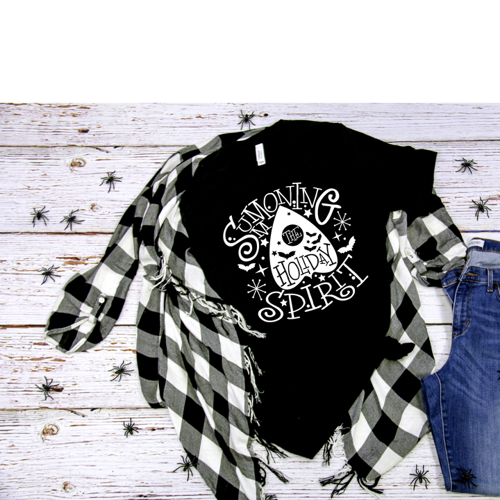 "Summoning the Holiday Spirit" Planchette Ouija Spooky Holiday Tee - Unisex Shirt