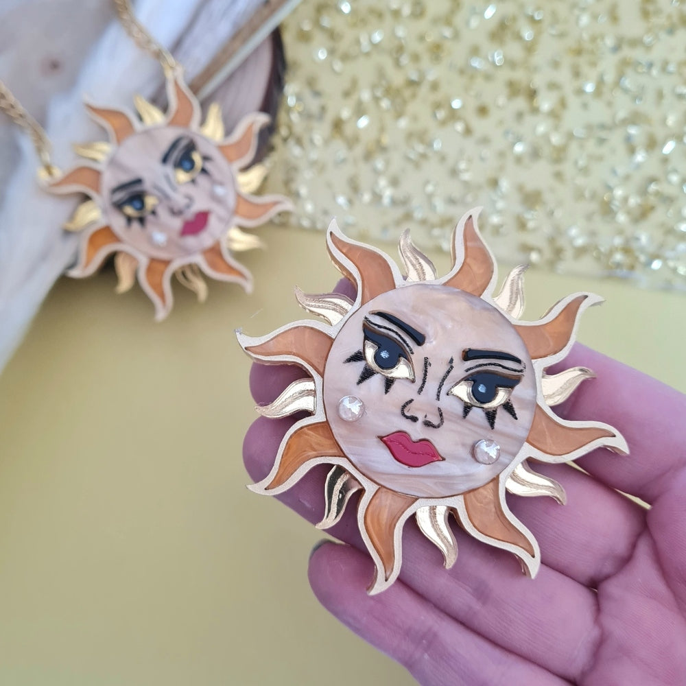 Sun Goddess Brooch or Necklace by Cherryloco Jewellery 1