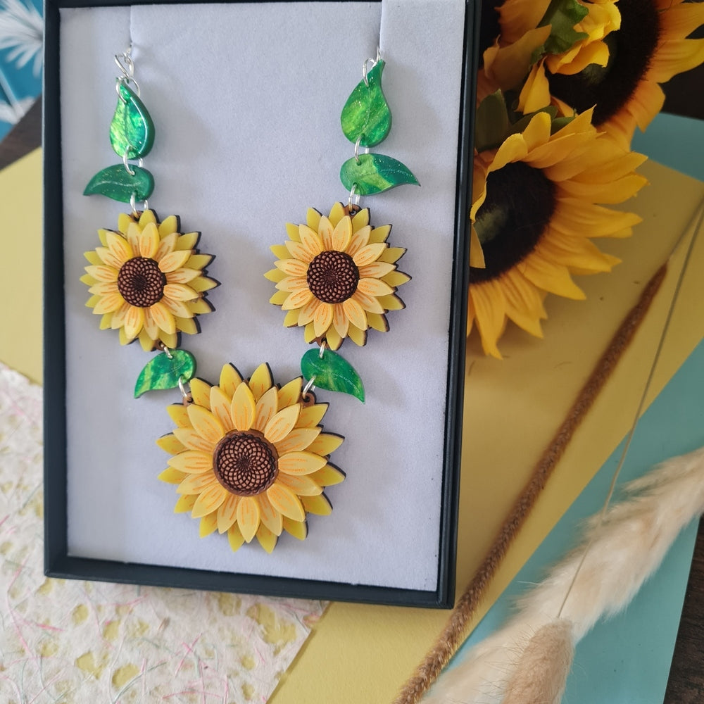 Sunflower Charm Necklace by Cherryloco Jewellery 2