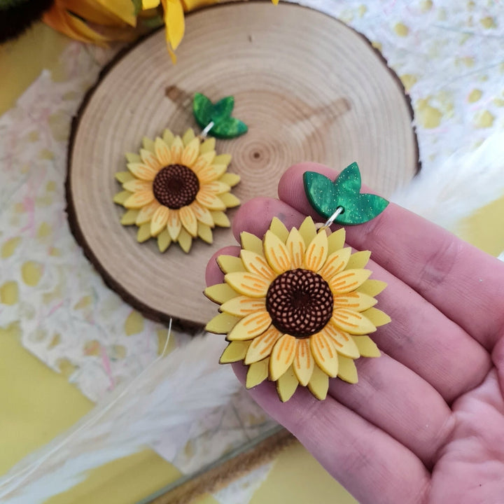 Sunflower Earrings by Cherryloco Jewellery 1
