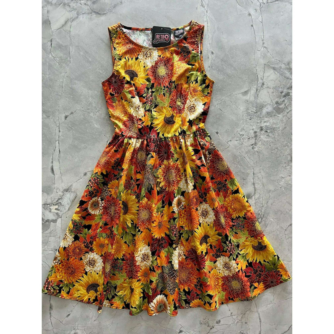 Sunflower Floral Vintage Dress - Medium only