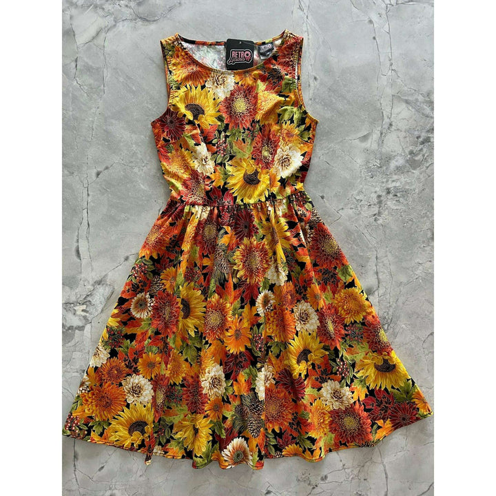 Sunflower Floral Vintage Dress - Medium only