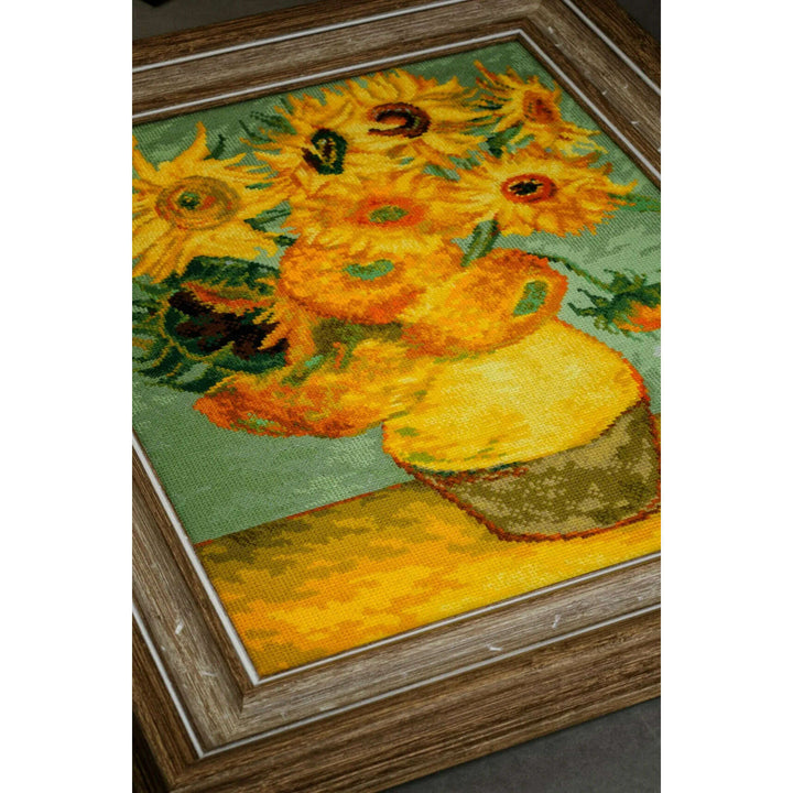 Sunflowers after V. Van Gogh's Painting R2032 Counted Cross Stitch Kit
