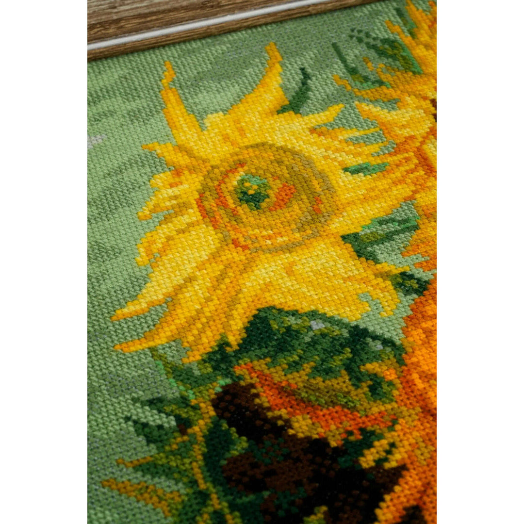 Sunflowers after V. Van Gogh's Painting R2032 Counted Cross Stitch Kit