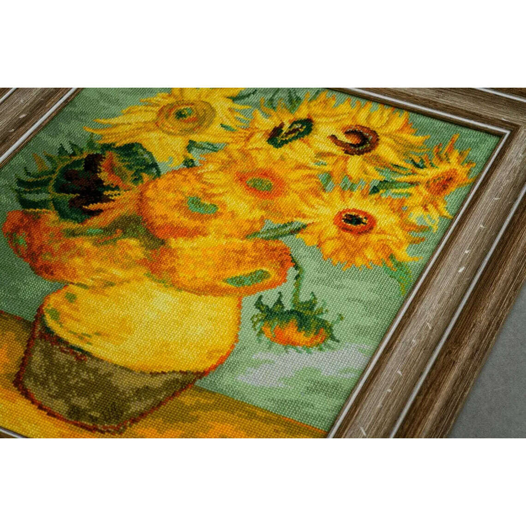 Sunflowers after V. Van Gogh's Painting R2032 Counted Cross Stitch Kit