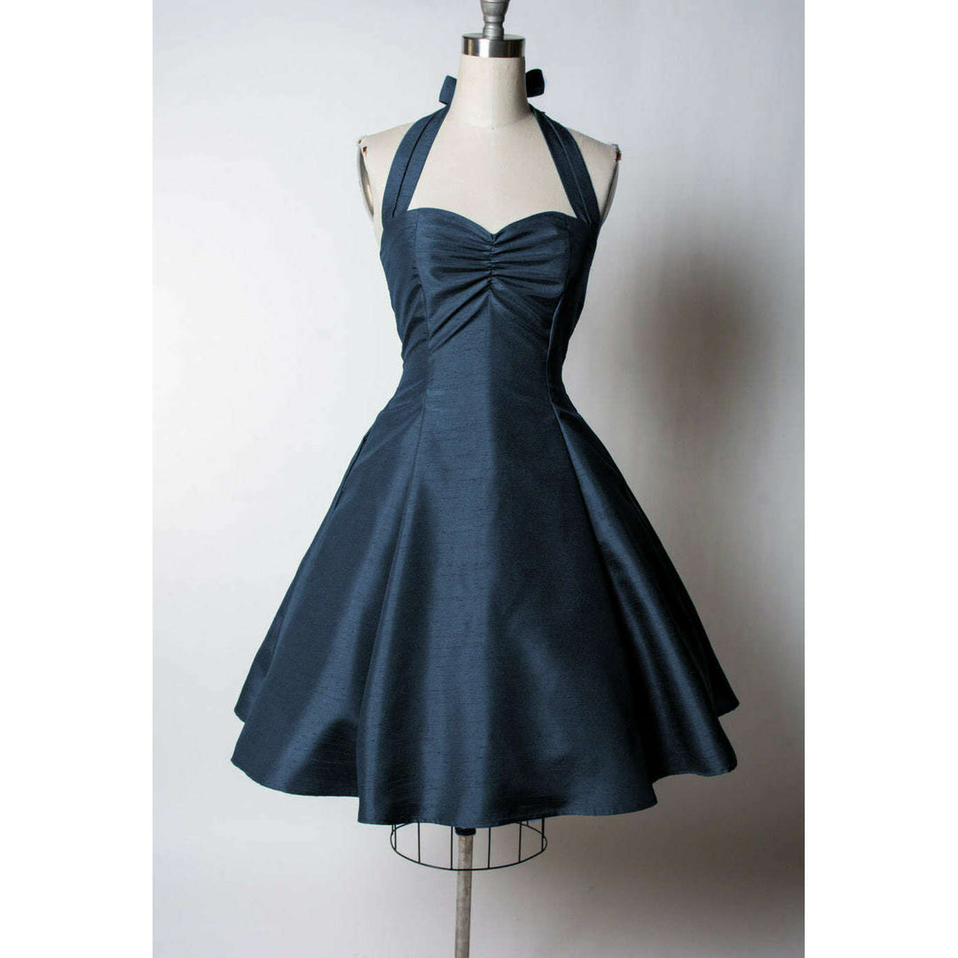 Sweetie Dress- Shantung, Navy