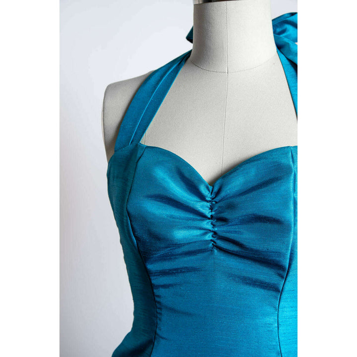 Sweetie Dress- Shantung, Peacock