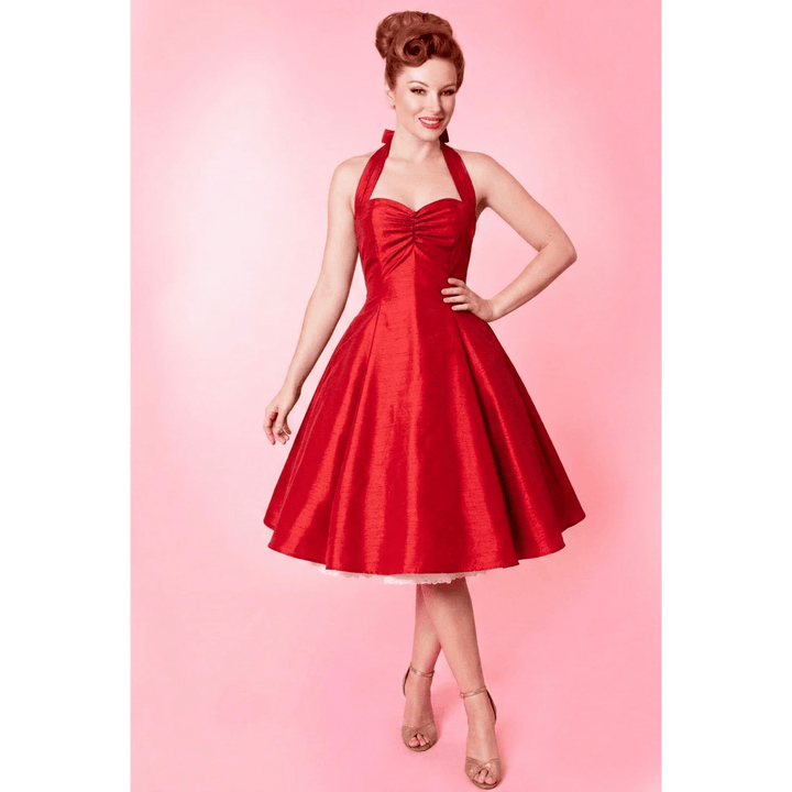 Sweetie Dress- Shantung, Red