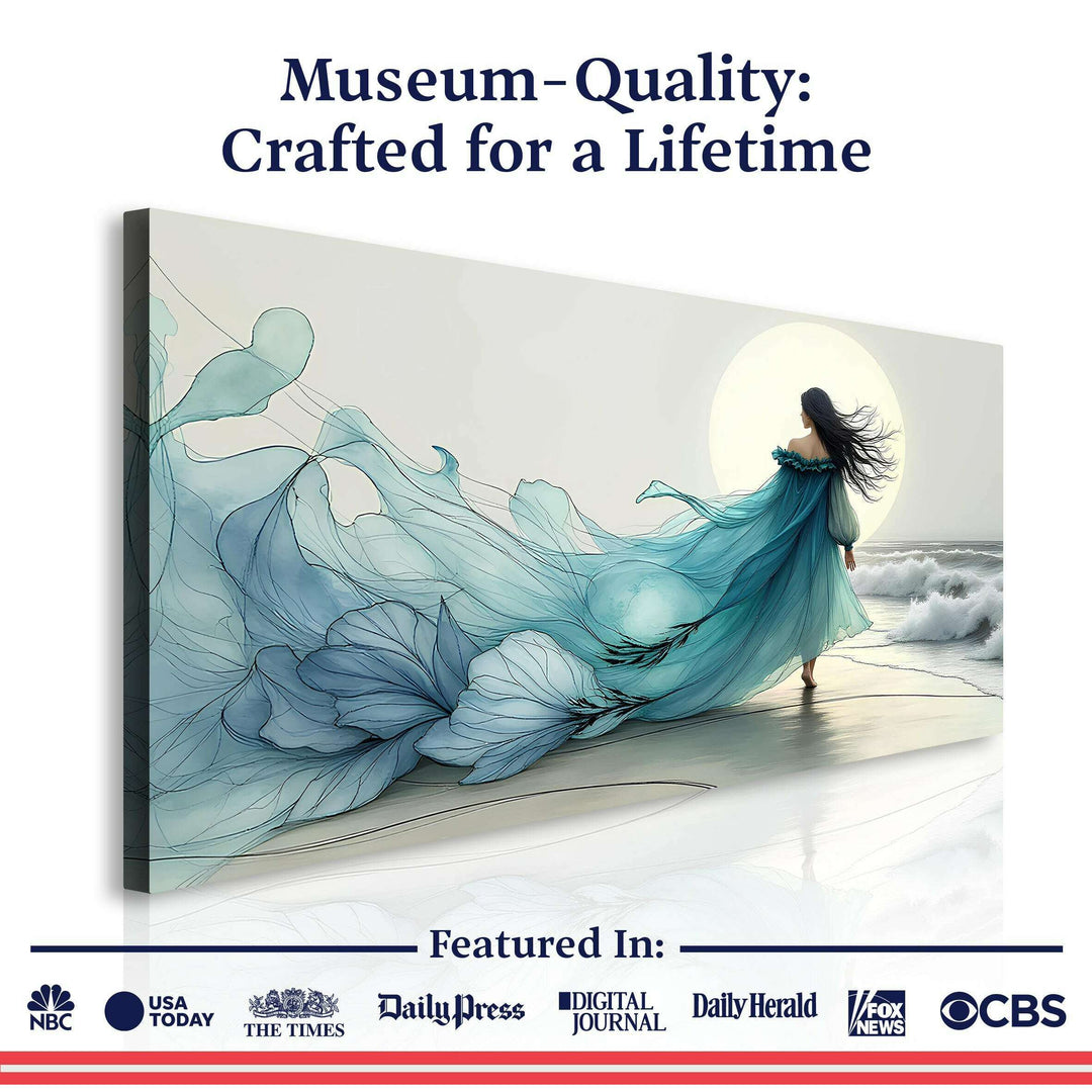 Swirling Winds by the Ocean Abstract Wall Art