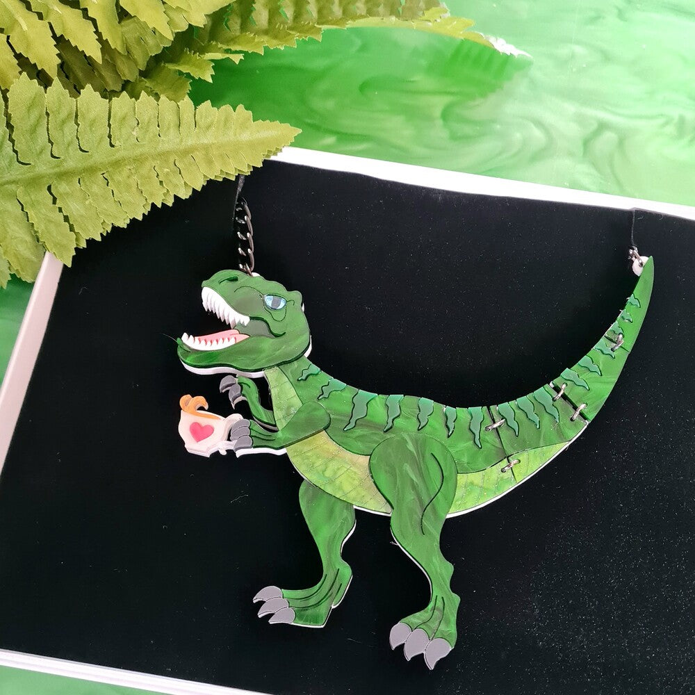 T Rex Dinosaur Statement Necklace by Cherryloco Jewellery 3