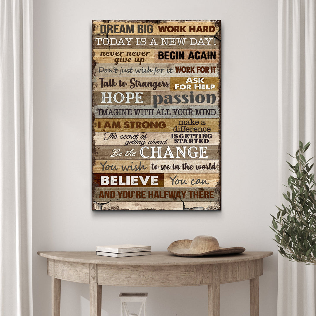 Dream Big Work Hard Motivation Sign II