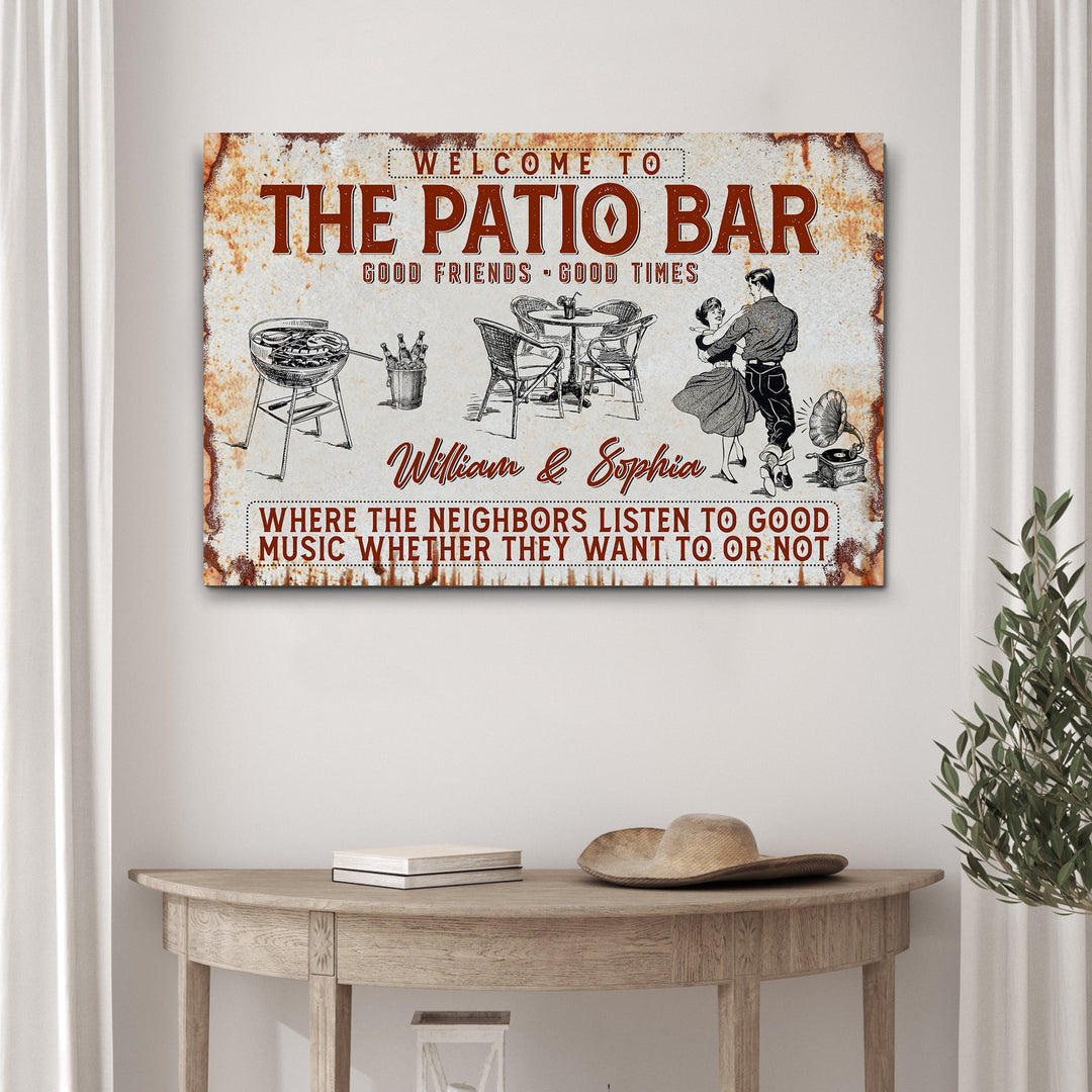 Welcome To The Patio Bar Sign II