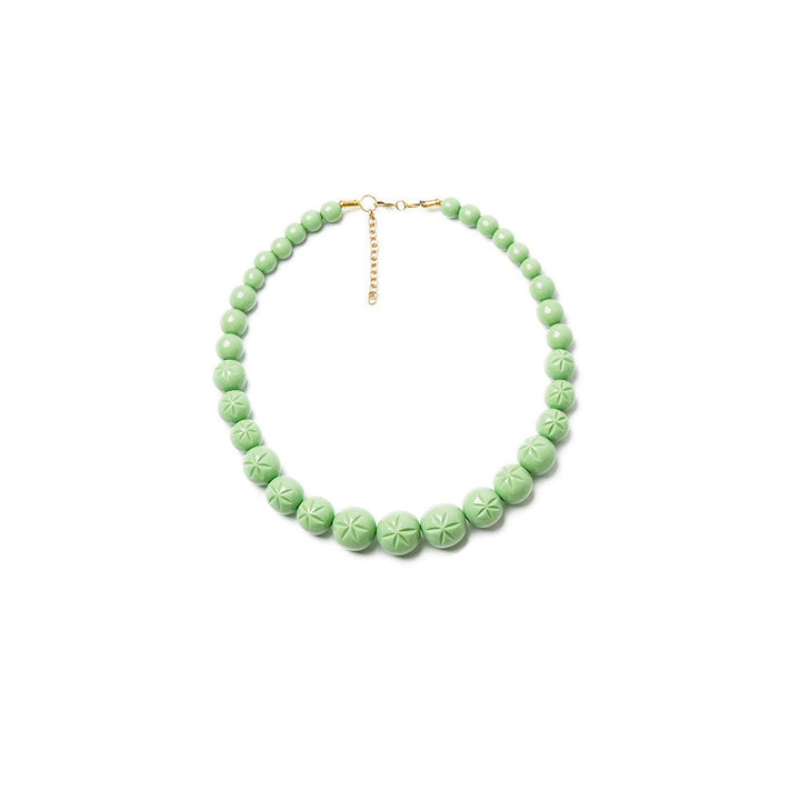 Tea Heavy Carve Bead Necklace image