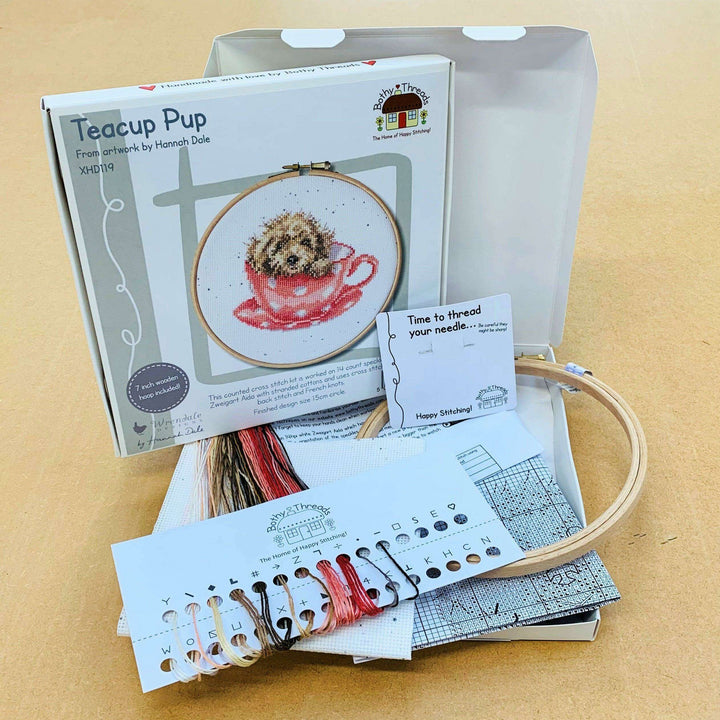 Teacup Pup XHD119P Counted Cross Stitch Kit