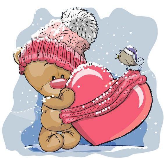 Teddy Bear WD2303 7.9 x 7.9 inches Wizardi Diamond Painting Kit