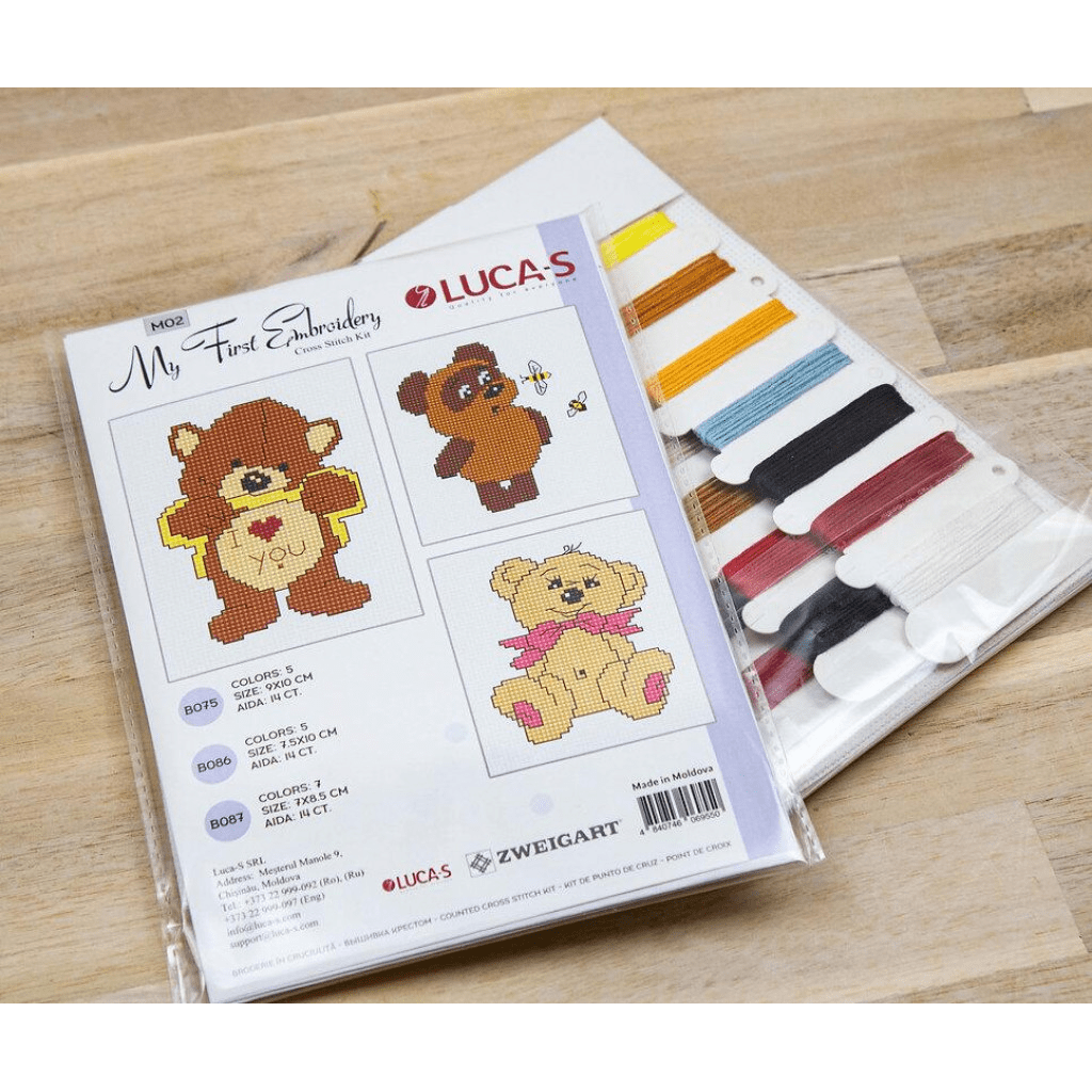 Teddy Bears Set M02L Counted Cross-Stitch Kit for Beginners