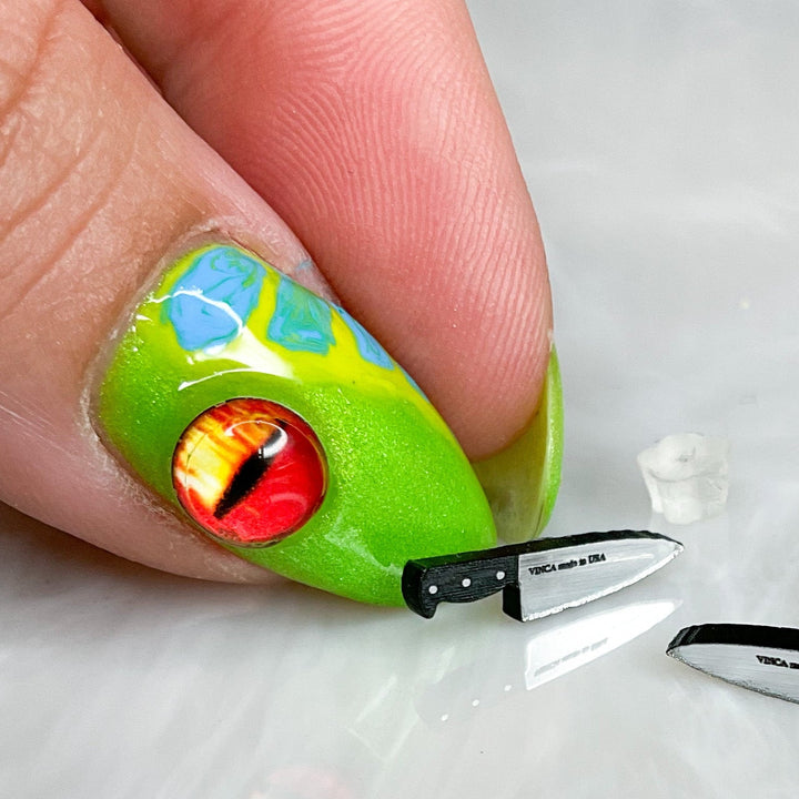 Teeny Tiny 1/2" Chef's Knife Earrings in Silver