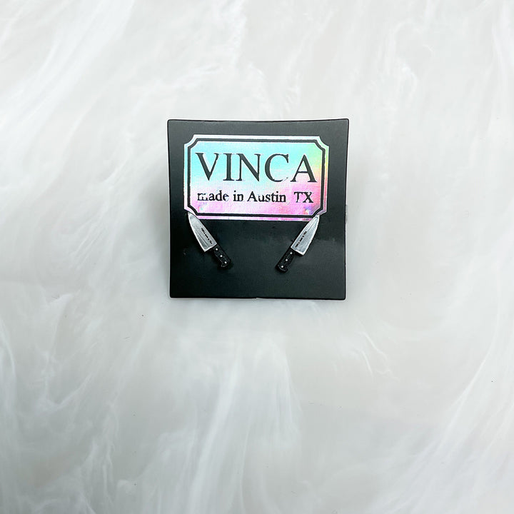 Teeny Tiny 1/2" Chef's Knife Earrings in Silver