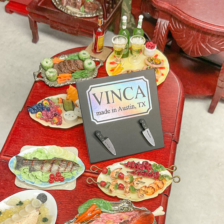 Teeny Tiny 1/2" Chef's Knife Earrings in Silver