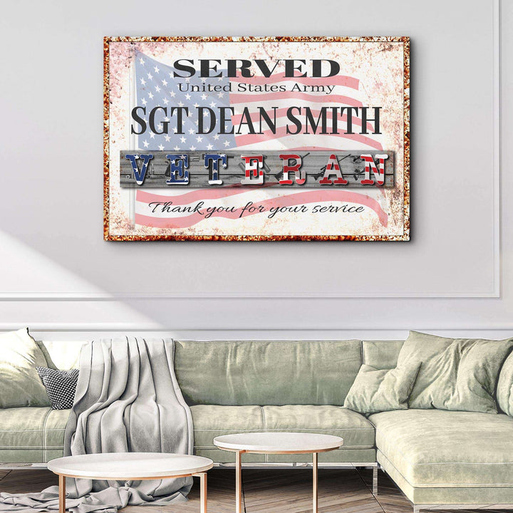 Thank You For Your Service Veterans Sign