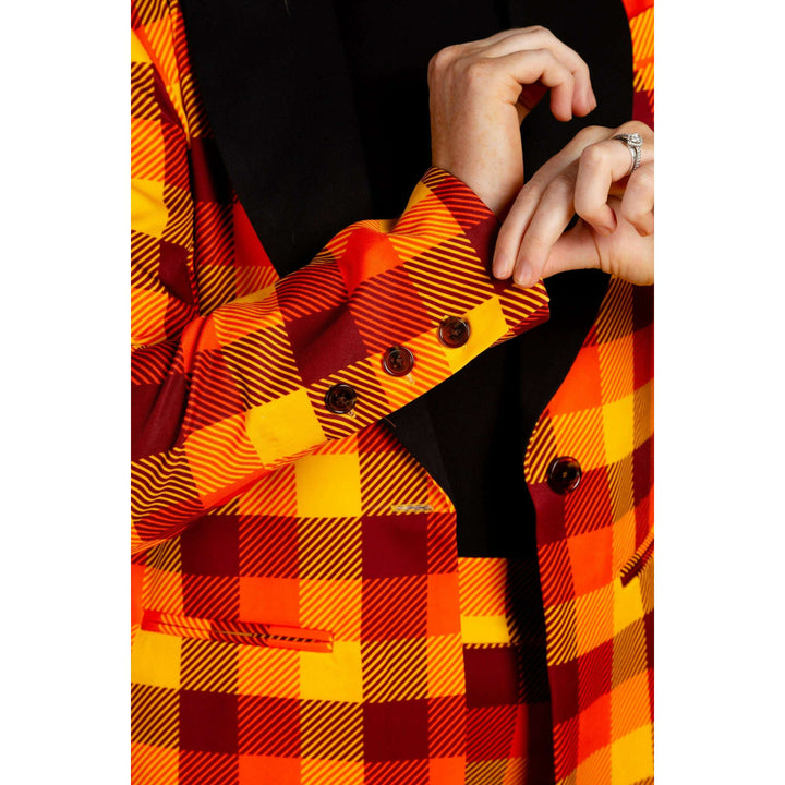 That 70s Suit | Womens Orange Plaid Thanksgiving Suit