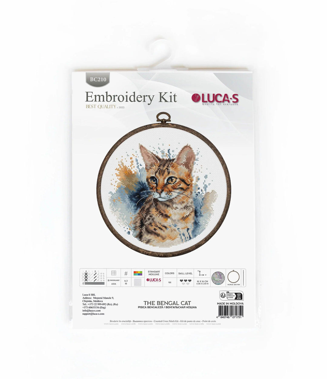 The Bengal Cat BC210l Counted Cross-Stitch Kit
