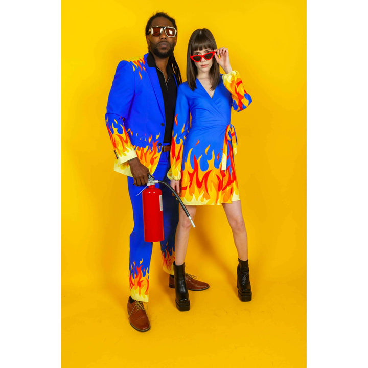 The Blaze Of Glory | Flames Wrap Dress