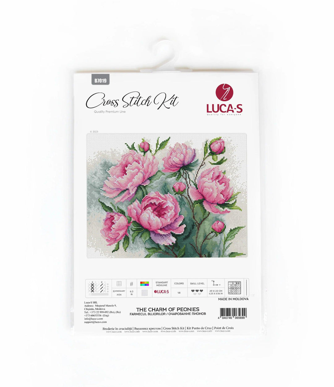 The Charm of Peonies b7019l Counted Cross-Stitch Kit