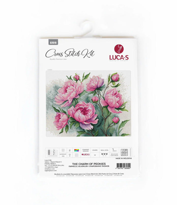 The Charm of Peonies b7019l Counted Cross-Stitch Kit