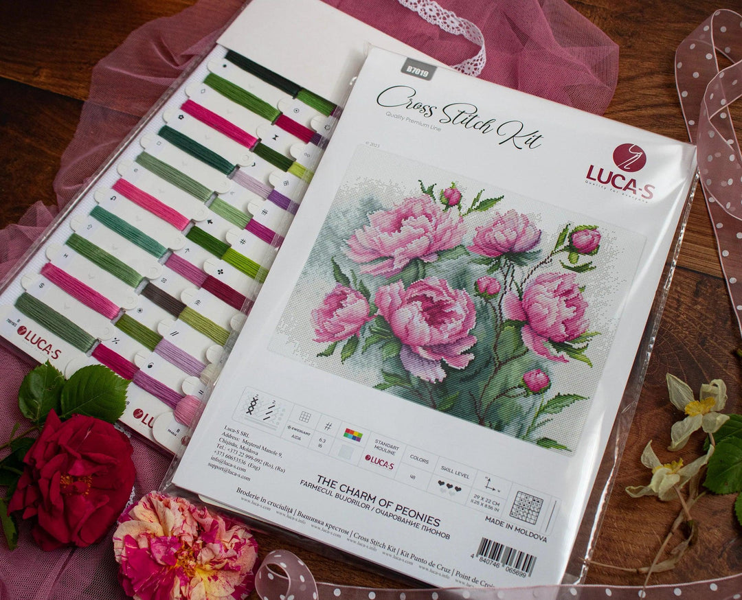 The Charm of Peonies b7019l Counted Cross-Stitch Kit
