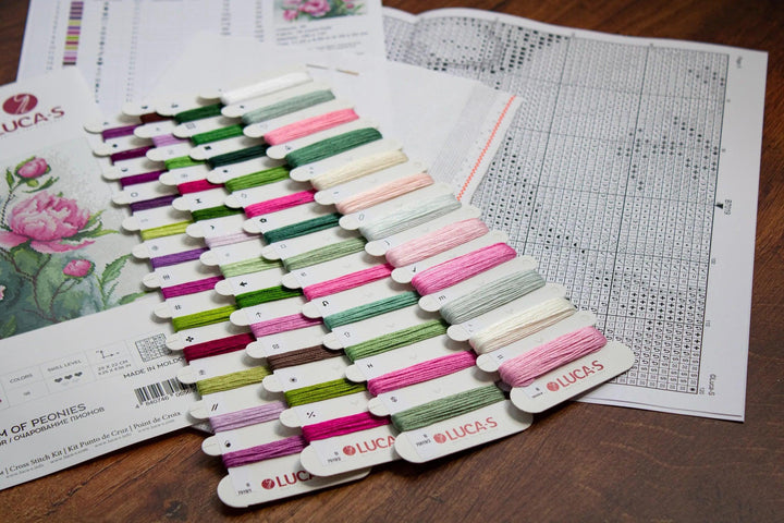 The Charm of Peonies b7019l Counted Cross-Stitch Kit