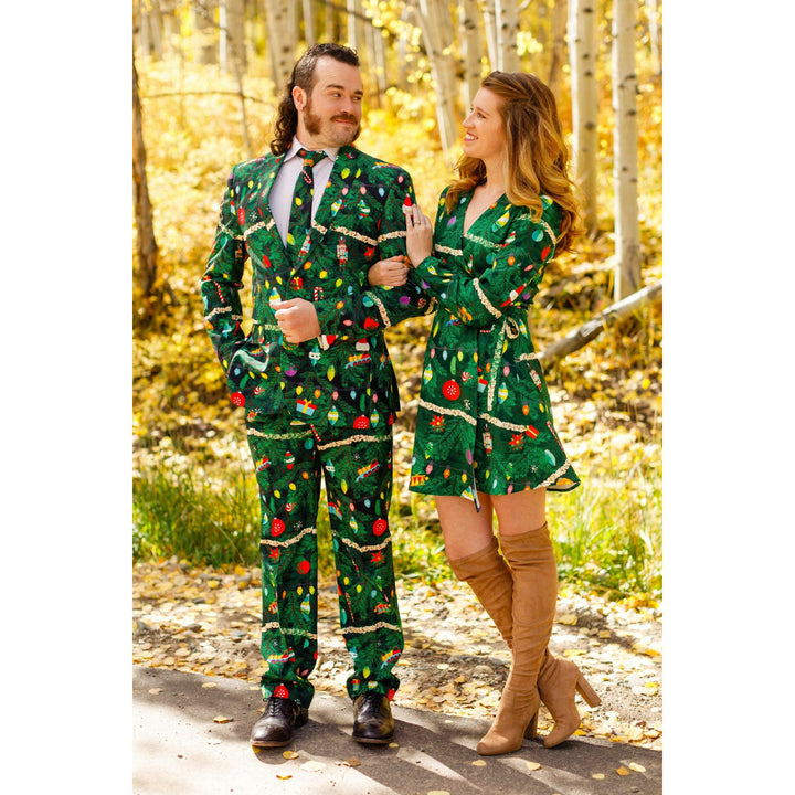 The Christmas Tree Camo | Christmas Tree Print Wrap Dress