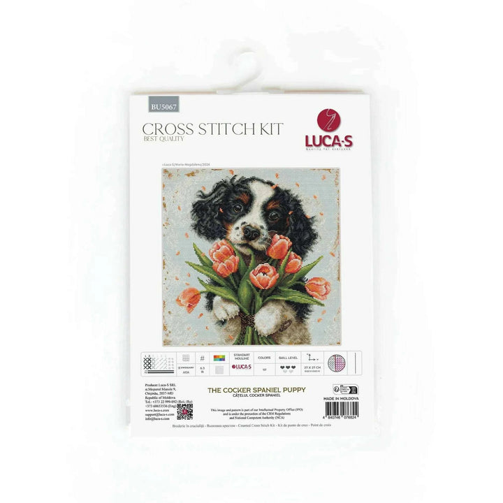 The Cocker Spaniel Puppy BU5067L Counted Cross-Stitch Kit
