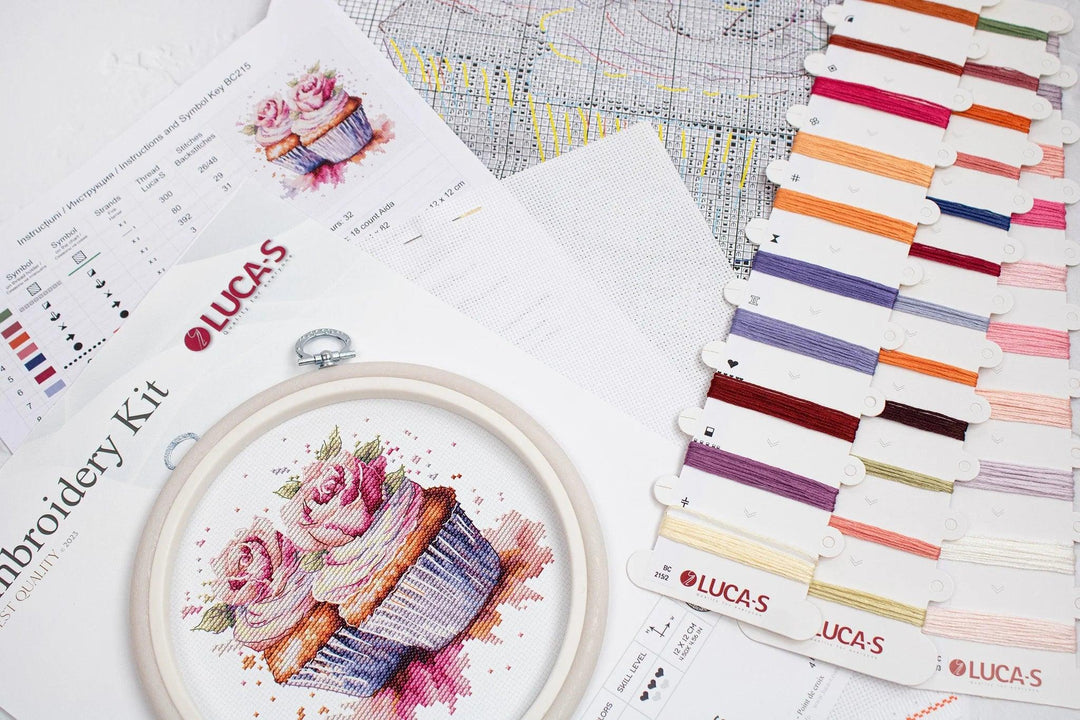 The Cupcakes BC215L Counted Cross-Stitch Kit