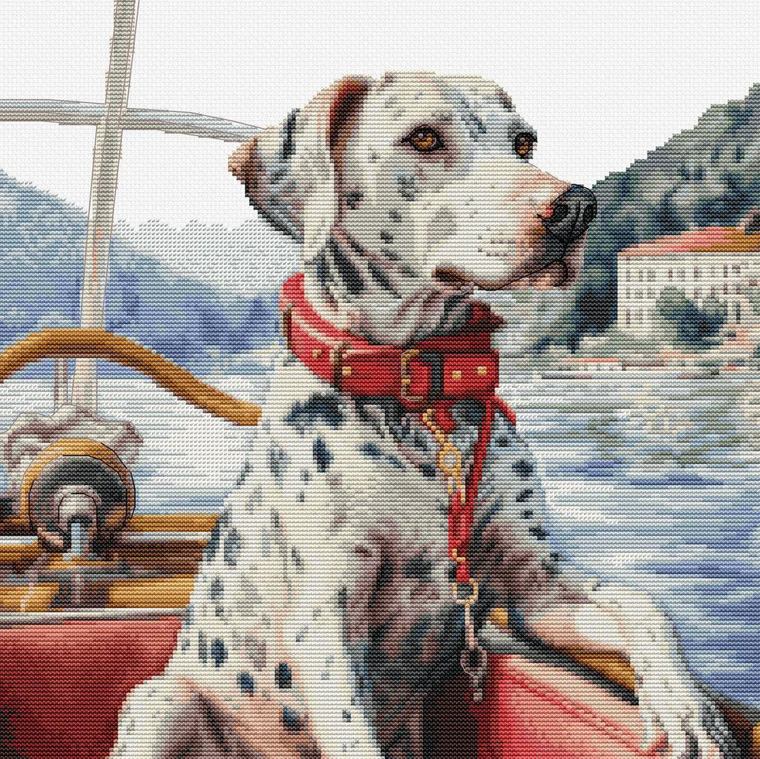 The Dalmatian on Lake Como BU5039L Counted Cross-Stitch Kit