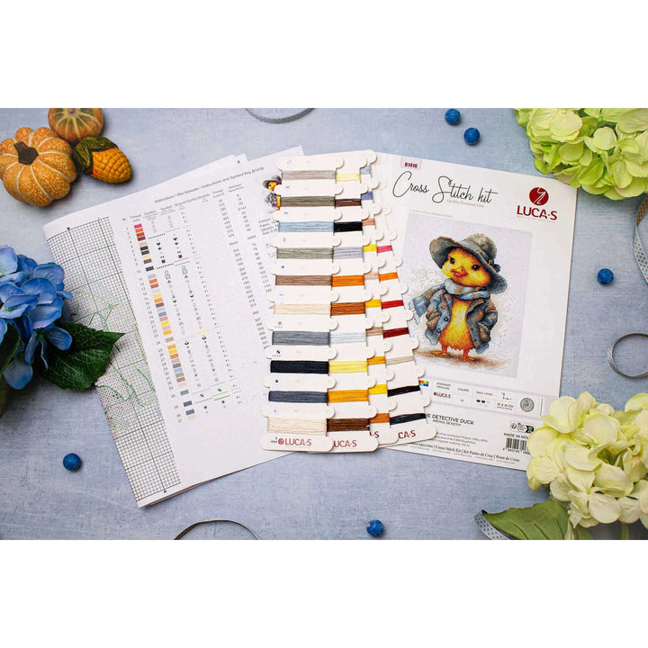 The Detective Duck B1416L Counted Cross-Stitch Kit