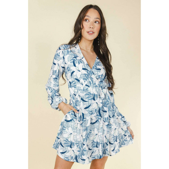 The Gilded Lily | Crosshatch Lilies Wrap Dress