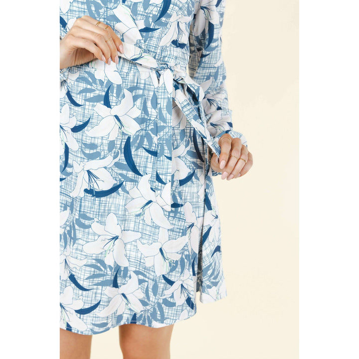 The Gilded Lily | Crosshatch Lilies Wrap Dress