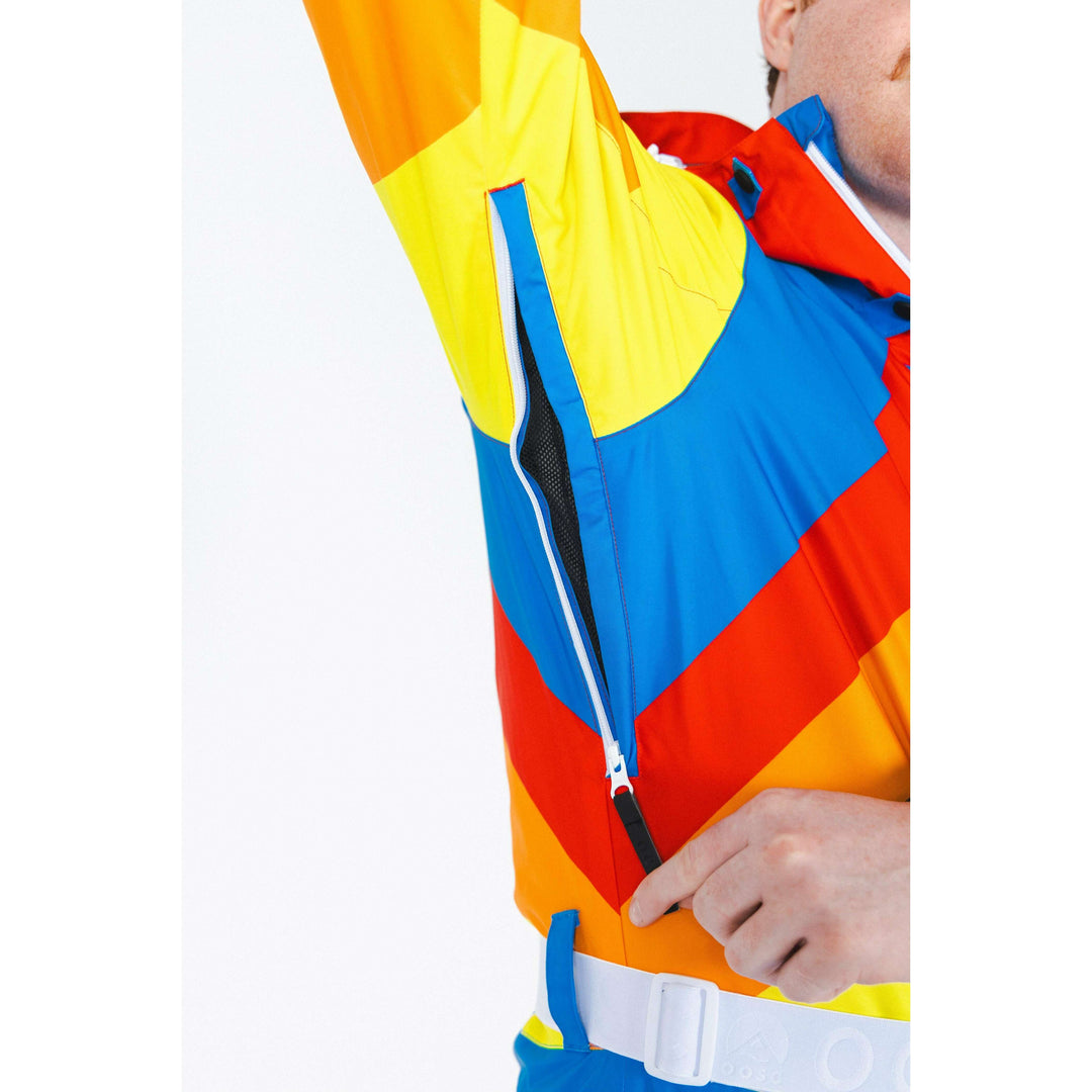 The Groovy Gondola | Orange Retro Swirl One Piece Ski Suit