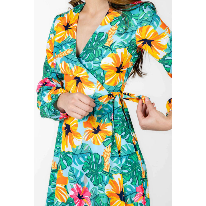The Hibiscus Honeymoon | Floral Hawaiian Wrap Dress