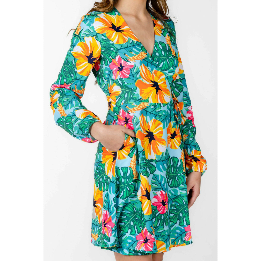 The Hibiscus Honeymoon | Floral Hawaiian Wrap Dress